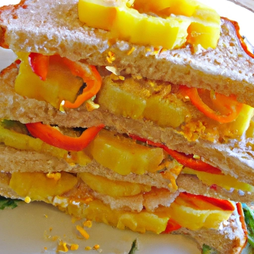 Smaczny Sandwich z Papryką i Ananasem