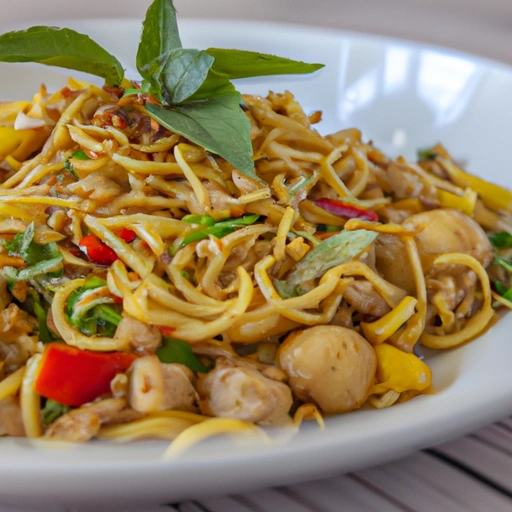 Thai Noodles with Chicken Patties