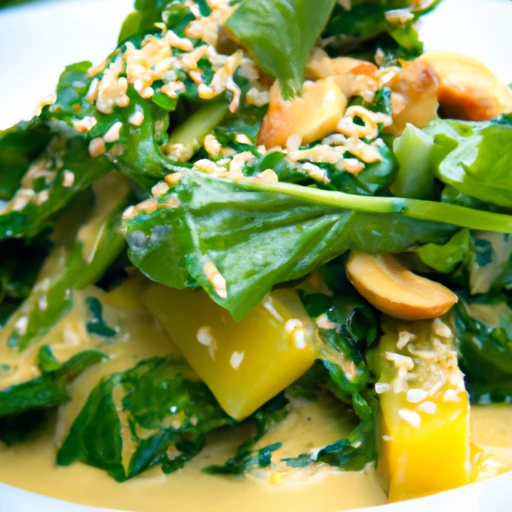Thai Peanut-drizzled Wilted Spinach
