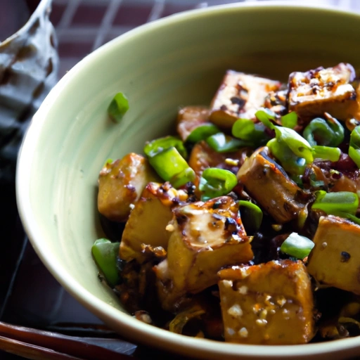 Tofu Stir Fry z węglonym cebulą