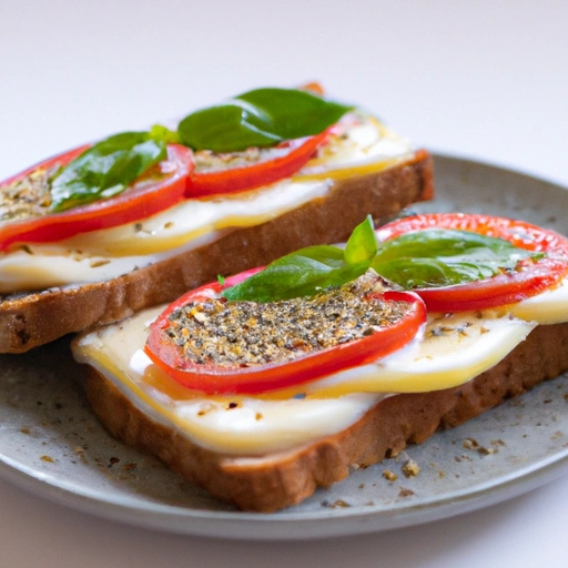 Tomato, Basil, and American Cheese Sandwich