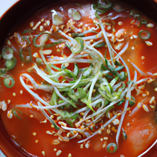 Tomato Soup with Bean Sprout