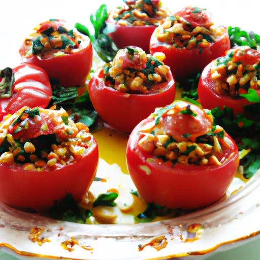 Tomatoes stuffed with Bulgur and Pine Nuts