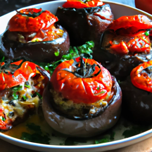 Tomatoes stuffed with Eggplant