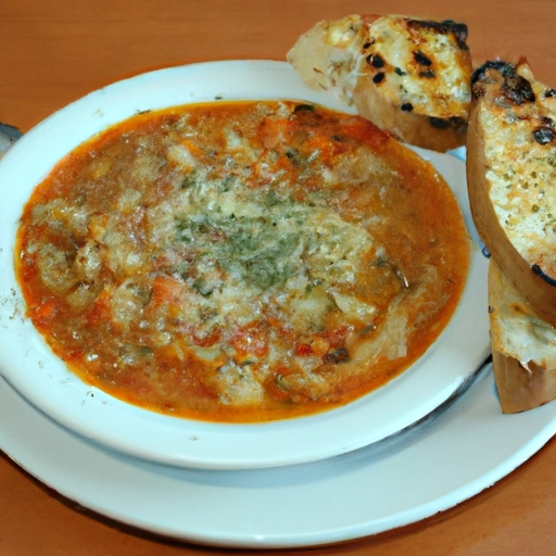 Tripe Soup with Garlic Bread