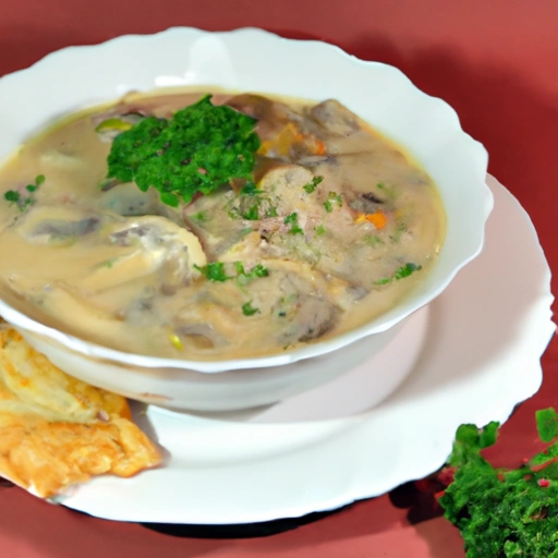 Veal Soup with Madeira and Mushrooms