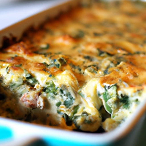 Vegetarian Spinach, Cheese and 'Sausage' Casserole