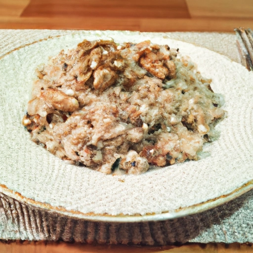 Walnut Rice with Cream Cheese and Mushrooms