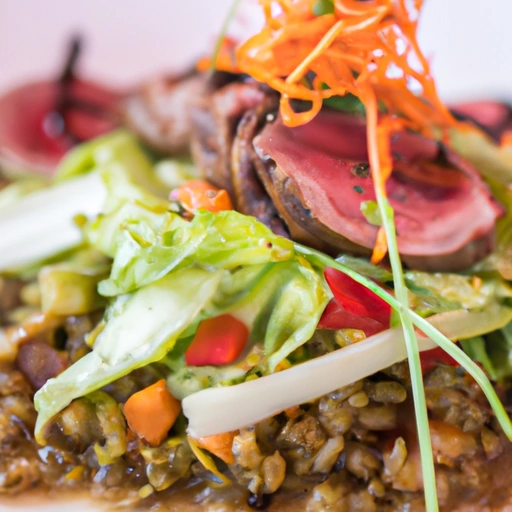 Warm Lentil Sprout Salad with Roast Duck