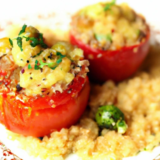 Warm Quinoa and Zucchini-stuffed Tomatoes