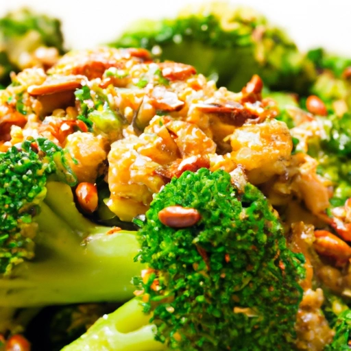 West Indies Broccoli with Lemon Sauce and Pecans