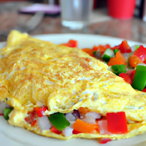 Zachodnia omlet z białkiem jajka z warzywami i serem