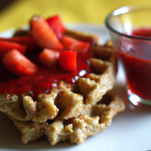 Wheat-free Rice Waffles with Fruit Sauce