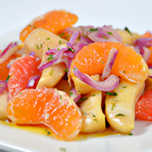 Yucca with a Tangerine and Grapefruit Sauce
