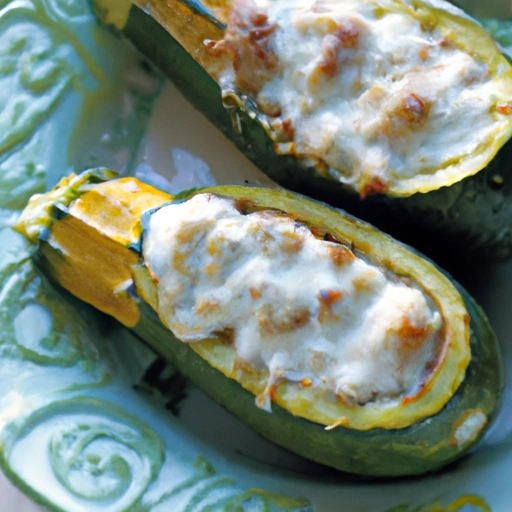 Zucchini filled with Rice