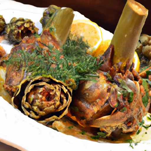 Braised Lamb Shanks and Artichokes