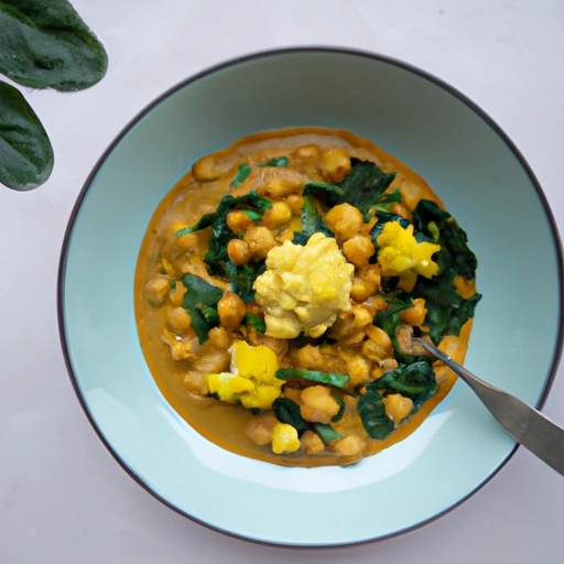 Curried Chickpeas Cauliflower and Spinach