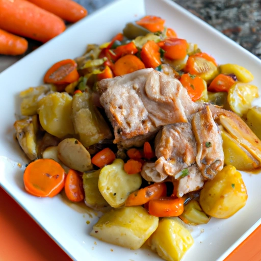 Garlic-studded Pork Loin with Vegetables