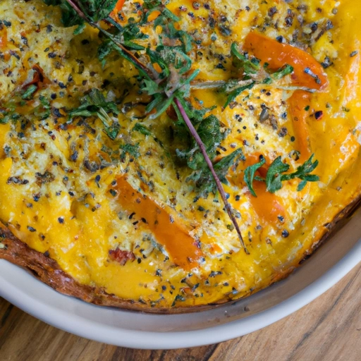 Orange Pepper Frittata with Fresh Thyme
