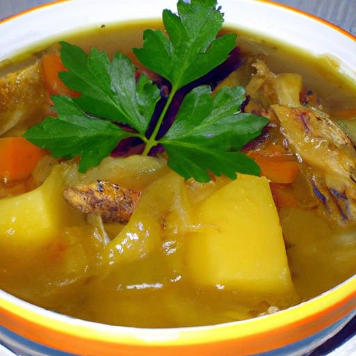 Plantain Soup with Celery Rib