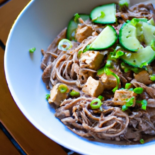 Soba Noodles with Spicy Tofu Peanut Sauce